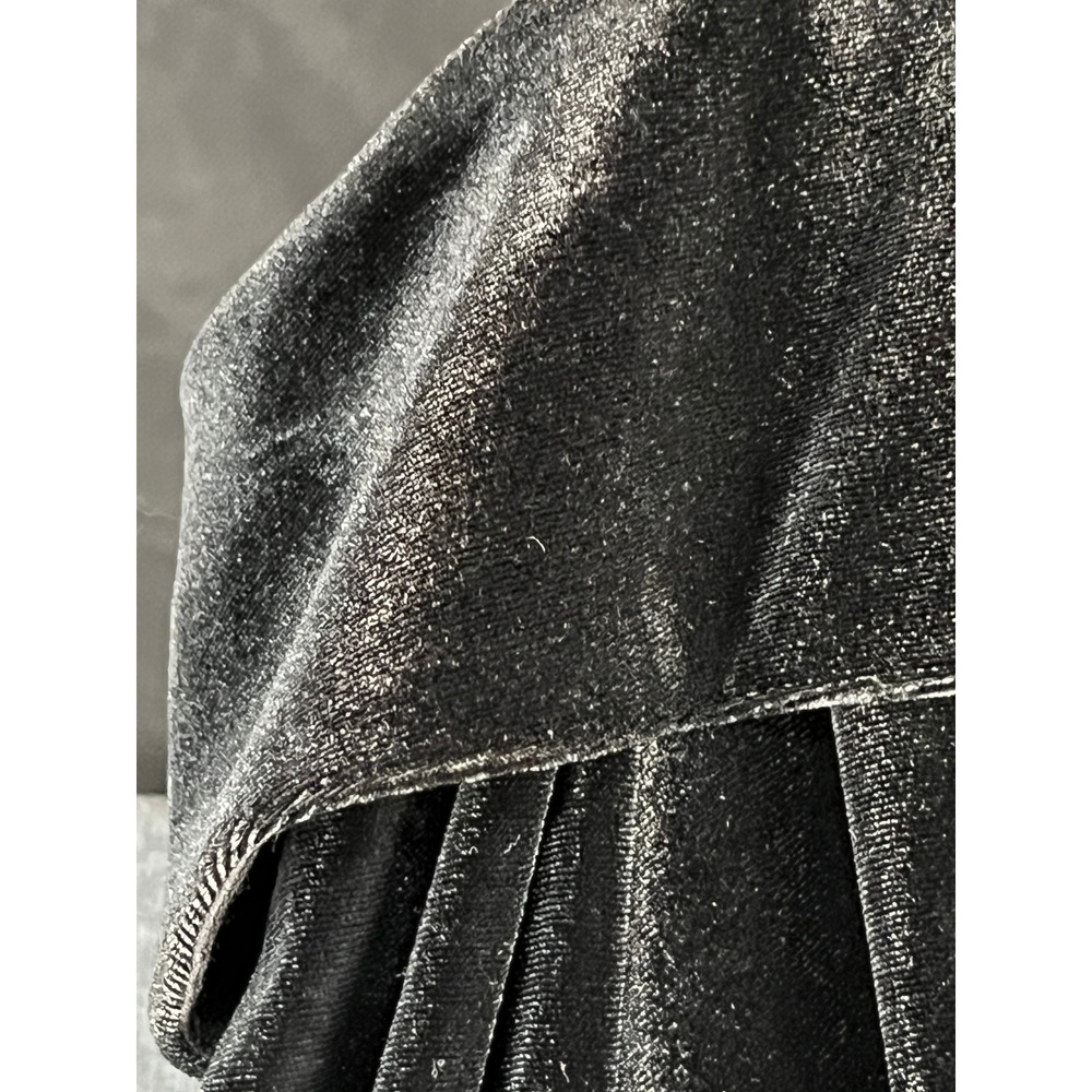 Adrianna Papell Black Velvet Off Shoulder Brocade Gown Formal Evening Size 6 - Picture 4 of 13